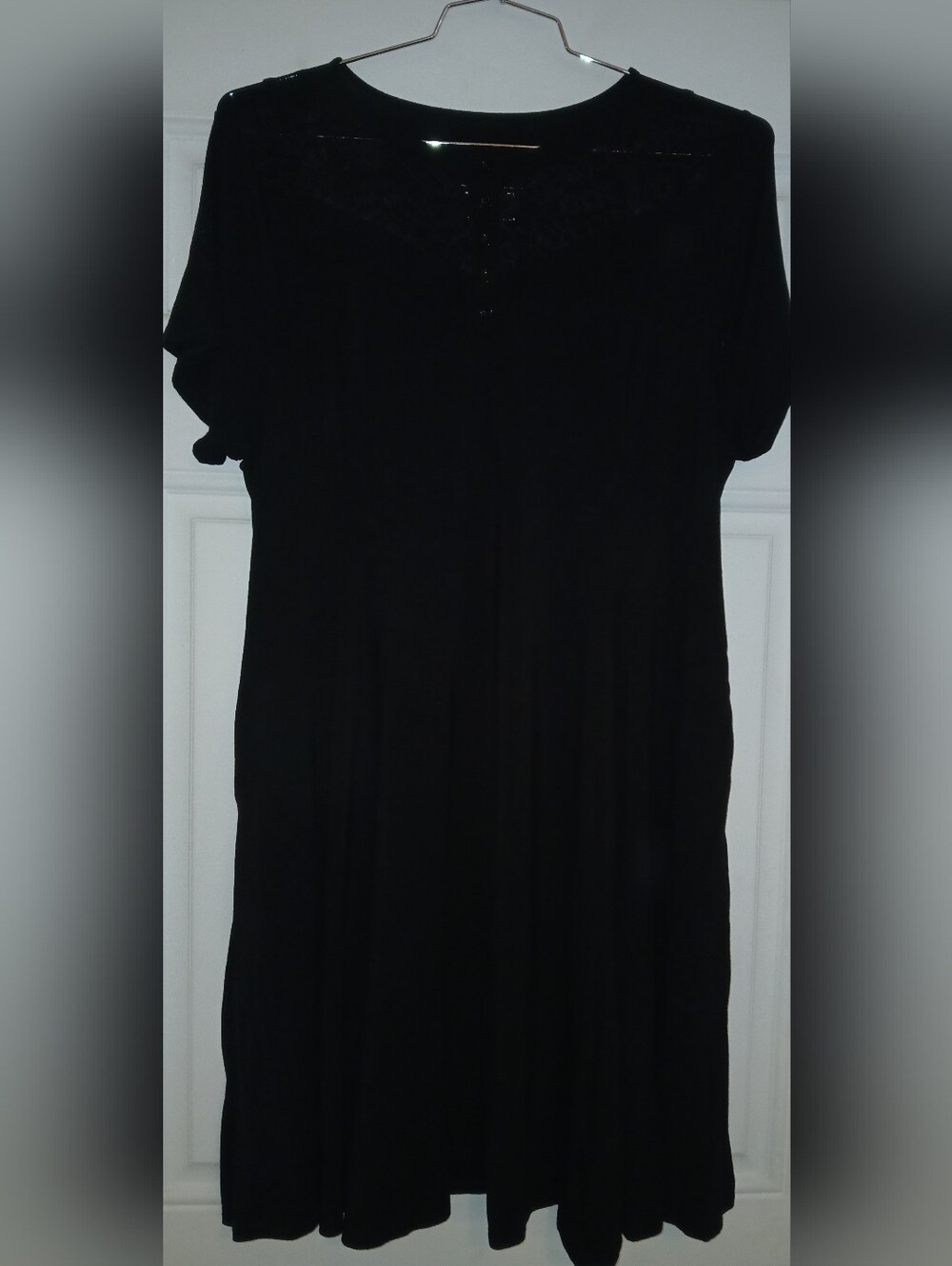 Torrid Size 1 Black Dress Super Soft Knits Lace Accent